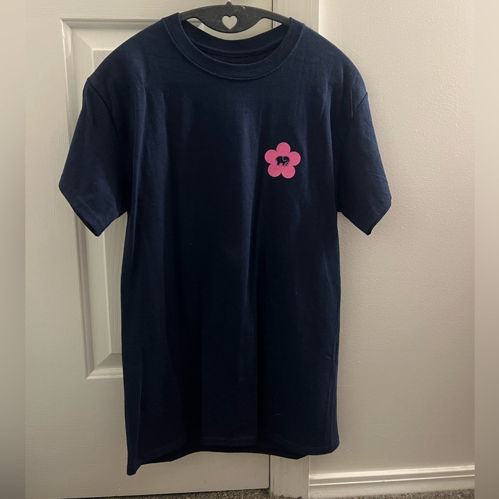 Tee,Blue/rainbow, Size Small